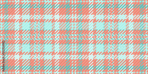 Seamless pastel plaid pattern in coral and aqua.  Perfect for textile design, website backgrounds, or crafting projects. This cheerful, summery design evokes feelings of warmth and serenity.