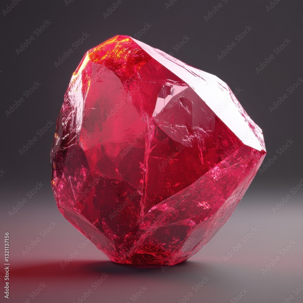 Sparkling red gemstone on a dark background. Sparkling red gemstone on a dark background.