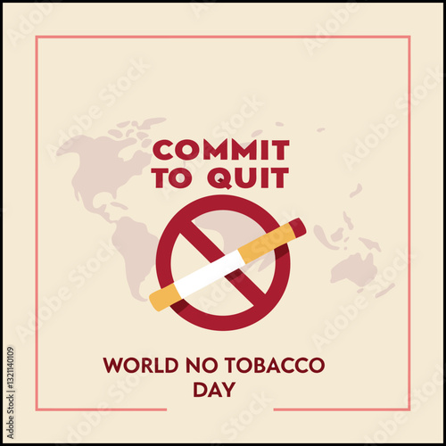 Quit Tobacco T-Shirt - Commit To Quit Smoking - World No Tobacco Day Design
