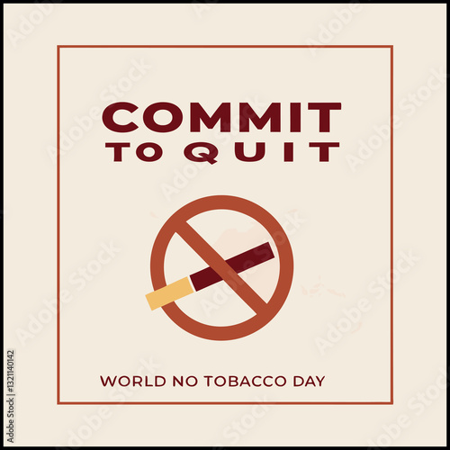 Quit Tobacco T-Shirt - Commit To Quit Smoking - World No Tobacco Day Design