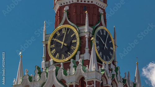 Photography Moscow Kremlin, Spasskaya clock tower timelapse hyperlapse.