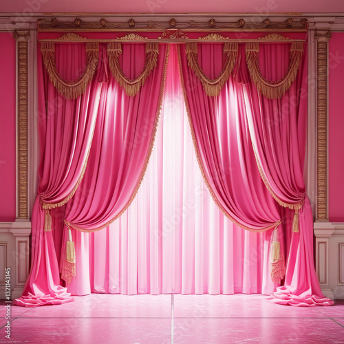 pink curtain in theatre background