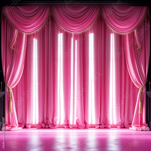 pink curtain in theatre background
