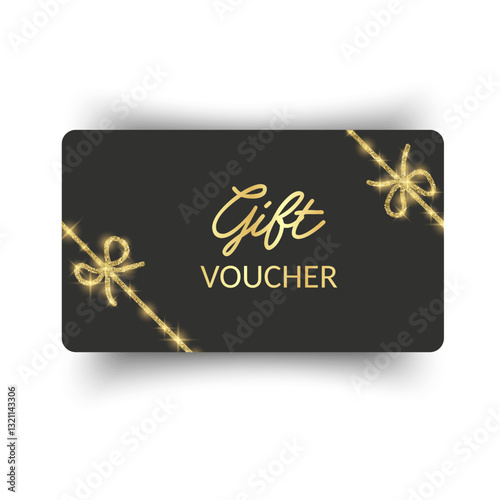 Gift vouchers with ribbons. Elegant template for a festive gift card, coupon and certificate. Discount Coupon Template Vector Illustration