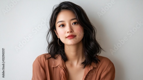 Young woman with a neutral expression