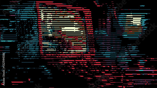 Abstract glitch effect background. digital art. pixel glitch texture. digital distortion and noise effect. Data visualization concept. banner or poster. Vector Illustration.