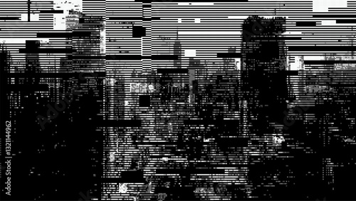 Abstract glitch effect background. digital art. pixel glitch texture. Data visualization concept. digital distortion and noise effect. banner or poster. Vector Illustration.