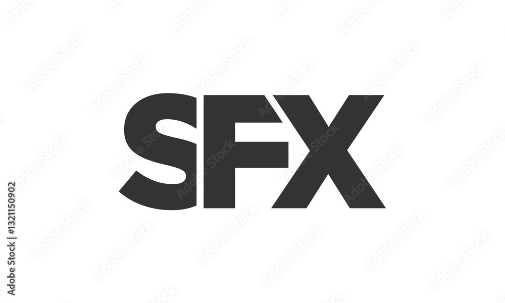 Fototapeta premium SFX logo design template with strong and modern bold text. Initial based vector logotype featuring simple and minimal typography. Trendy company identity.