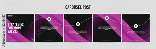 Editable Instagram Carousel Post Layout Set, Social Media Marketing microblog template design, tips & tricks linkedin post template, eps 10.	