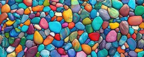 Vibrant, colorful pebble pattern