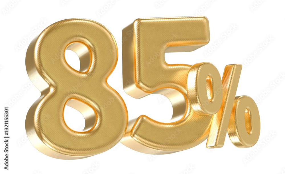 Obraz premium Number Gold 3D Render