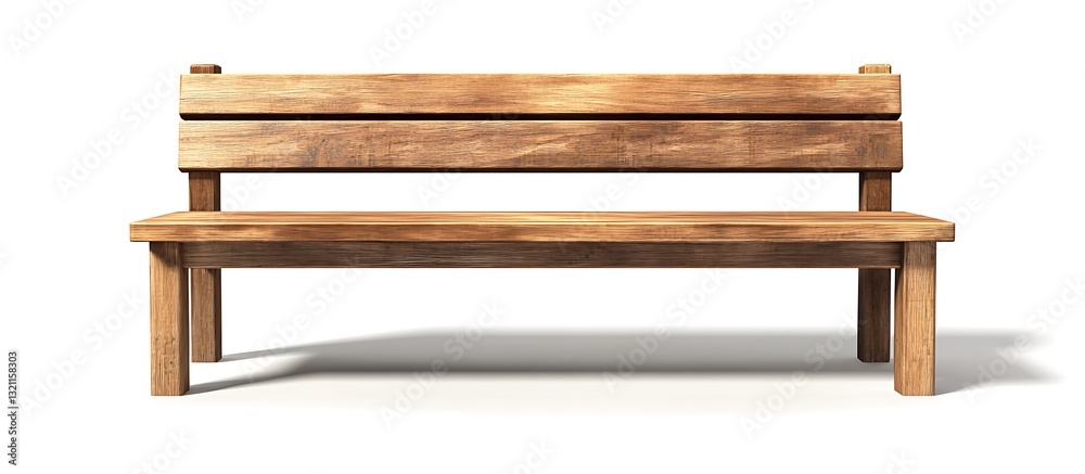 Rustic Wooden Bench 3D Model Simple, Solid Wood Park Bench Design Render Rustic Wooden Bench 3D Model Simple, Solid Wood Park Bench Design Render
