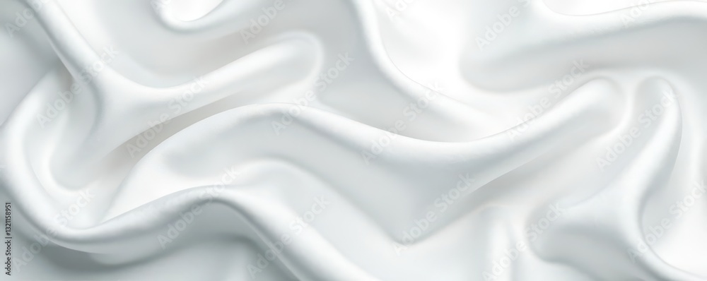Fototapeta premium Luxurious white silk fabric, smooth texture, elegant drape, luxury, unblemished