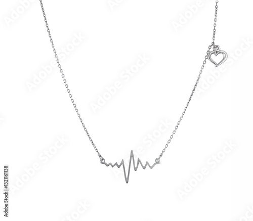 Wallpaper Mural Elegant Silver Necklace with Pendant, Isolated on Transparent Background Torontodigital.ca