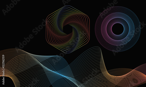 Spirograph abstract element. Can be used as a protective layer for documents. Vector illustration