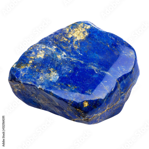 Polished Lapis Lazuli Stone Isolated on Transparent Background