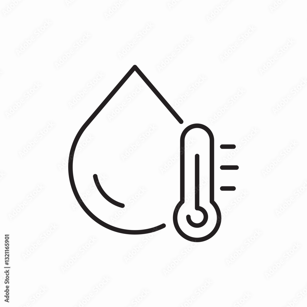 Water temperature measurement icon vector sign Water temperature measurement icon vector sign
