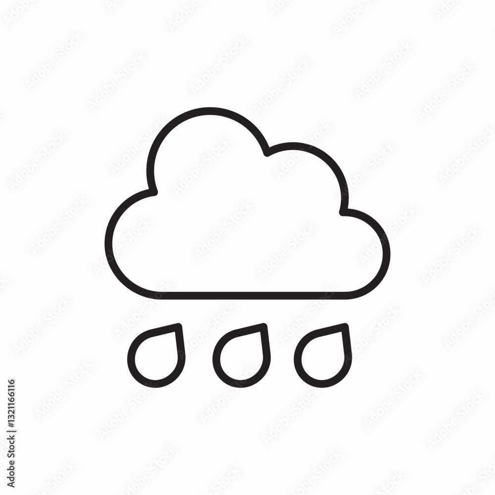 Cloud rain weather icon vector sign Cloud rain weather icon vector sign