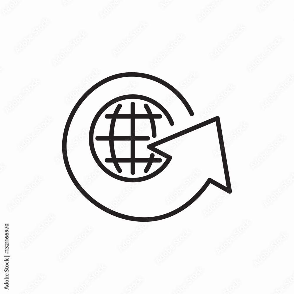 Globe refresh reload icon vector sign Globe refresh reload icon vector sign