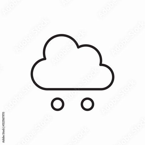 Rain cloud weather icon vector sign