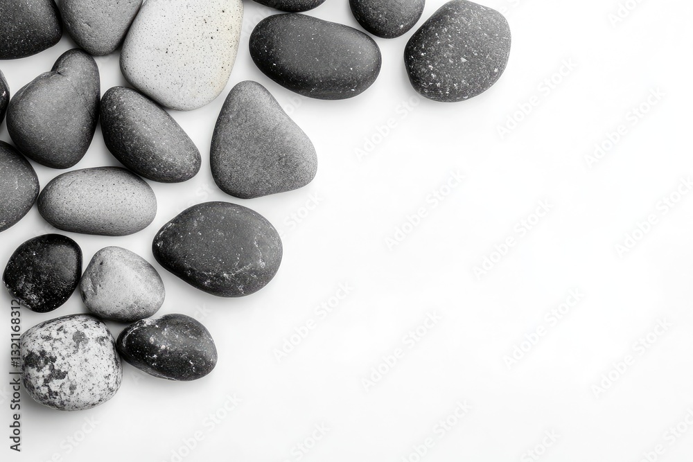 Smooth stones arranged in a corner design Smooth stones arranged in a corner design