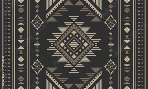 Southwest Aztec geometric Native American Mexican Navajo tribal ethnic boho indian texture ornament seamless pattern fabric colorful design vector for woven textile printing blanket rug carpet fashion