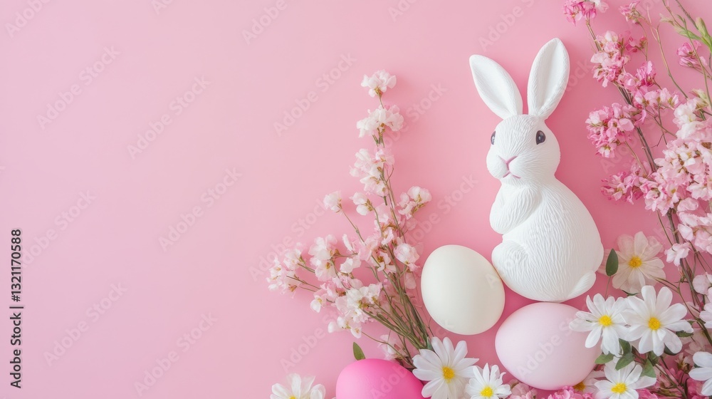 Flat lay easter celebration background with colorful bunny eggs, spring flowers, and festive decorations on a rustic pink tabletop – holiday theme for seasonal greeting and design
Flat lay easter celebration background with colorful bunny eggs, spring flowers, and festive decorations on a rustic pink tabletop – holiday theme for seasonal greeting and design