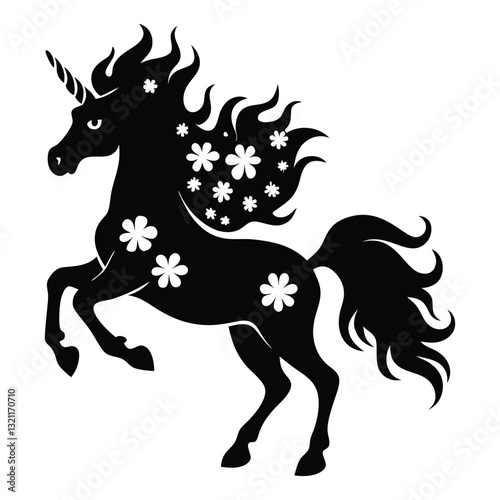 St. Patrick's Day Unicorn with Shamrock Clover Illustration 