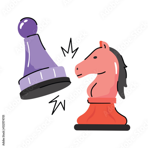 Have a look at this doodle icon of business strategy concept