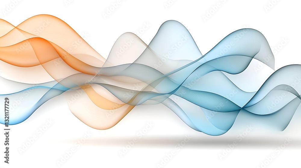 Obraz premium Abstract Blue and Orange Wave Flowing Design Elegant Swirling Motion Background
