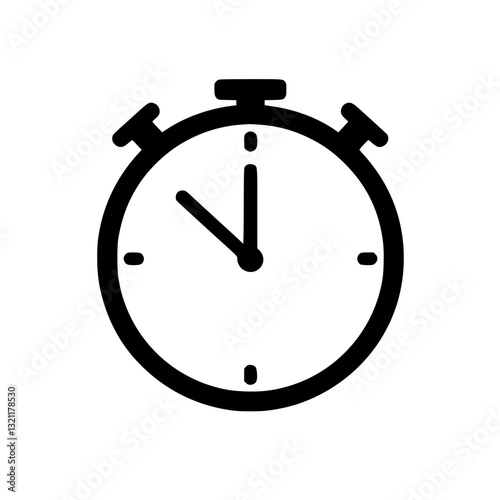 A minimal stopwatch icon in indicating timing or measurement Ideal for representing speed deadlines or progress in user interfaces and designs