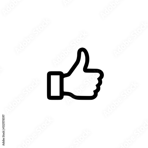 Simple thumbs up icon isolated on a clean Demonstrates approval or a positive agreement Bold minimalist and universally recognizable