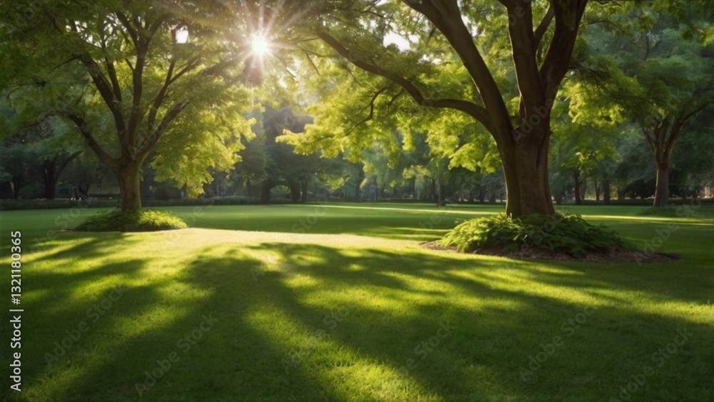 Fototapeta premium sunset in the park 