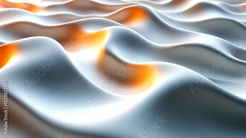 Abstract Wave Background: Silver and Gold Hues
