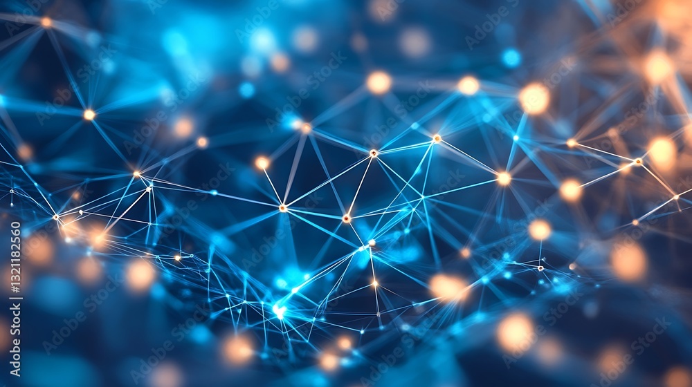 Abstract blue and orange network connection. Abstract blue and orange network connection.