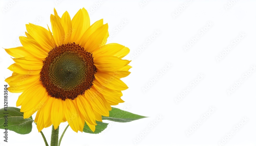 Sunflower on White Background with Copy Space Sunflower on White Background with Copy Space