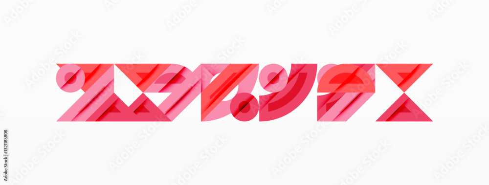 Obraz premium Abstract geometric background shapes forming a modern, symmetrical pattern. Bold contrast, smooth gradients, dynamic composition, futuristic style