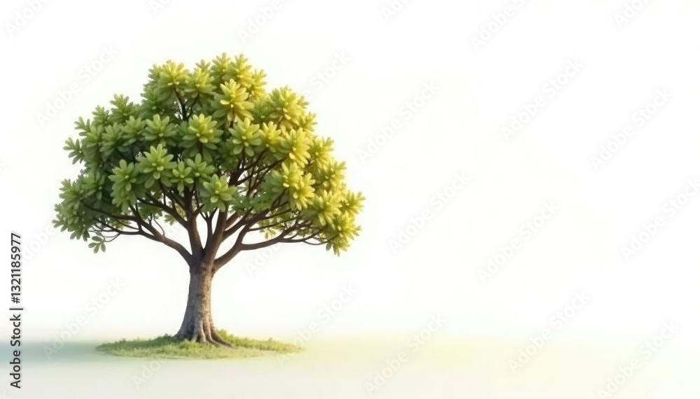 Fototapeta premium Tree isolated on white background with soft focus effect, minimalist, clean