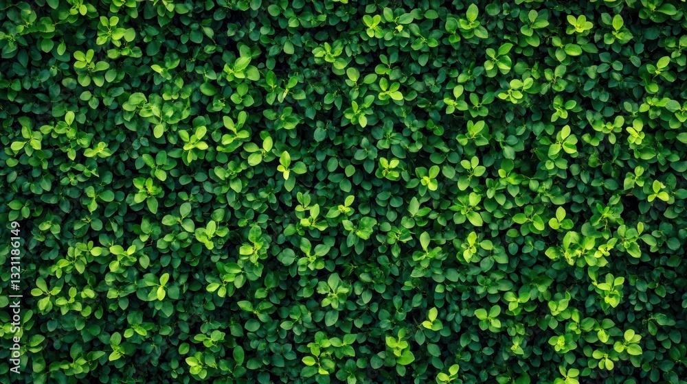 Fototapeta premium Dense Green Leaves Background with Fresh Foliage Creating Natural Texture