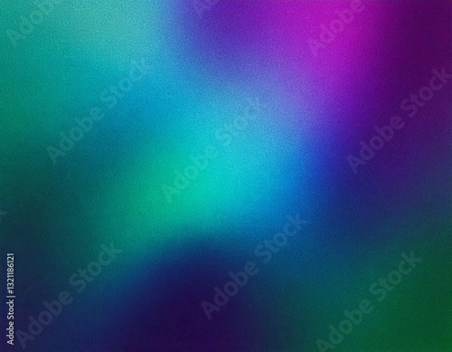 Fond abstrait granuleux – Dégradé coloré bruité en violet, vert et bleu