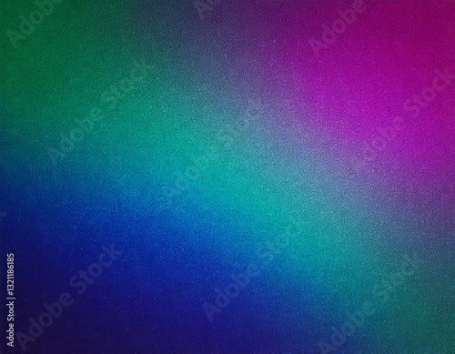 Fond abstrait granuleux – Dégradé coloré bruité en violet, vert et bleu