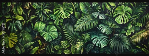 Wallpaper Mural Lush Tropical Leaf Pattern (2) Torontodigital.ca