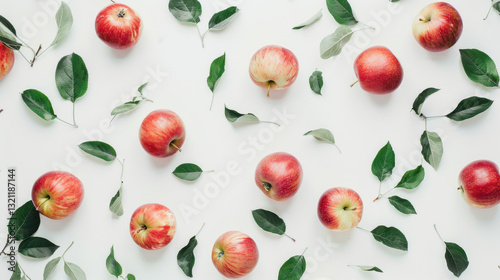 red apples on white background