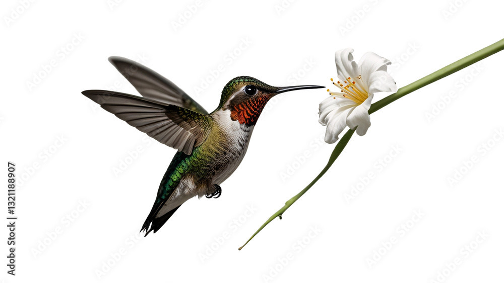 Fototapeta premium hummingbird in flight. Hummingbird bird on a transparent background