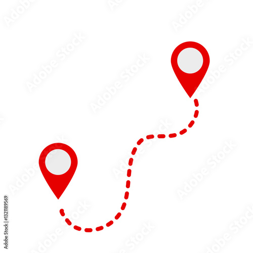 Map distance vector icon
