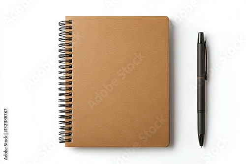 Blank notebook and pen