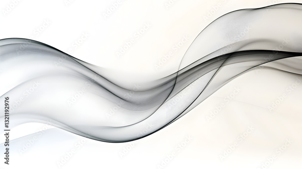 Obraz premium Abstract Gray Waves Flowing, Elegant Design, Dynamic Movement