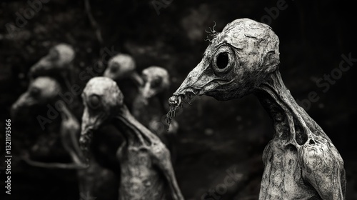 Macabre Creatures: A Dark Surreal Horror Scene