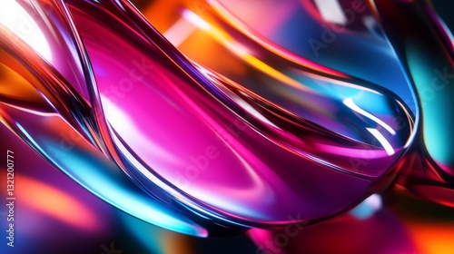 Vibrancy Glitch Abstract Liquid Forms - Swirling, iridescent liquid shapes, a art piece symbolizing fluidity, energy, transformation, technology, and abstract beauty