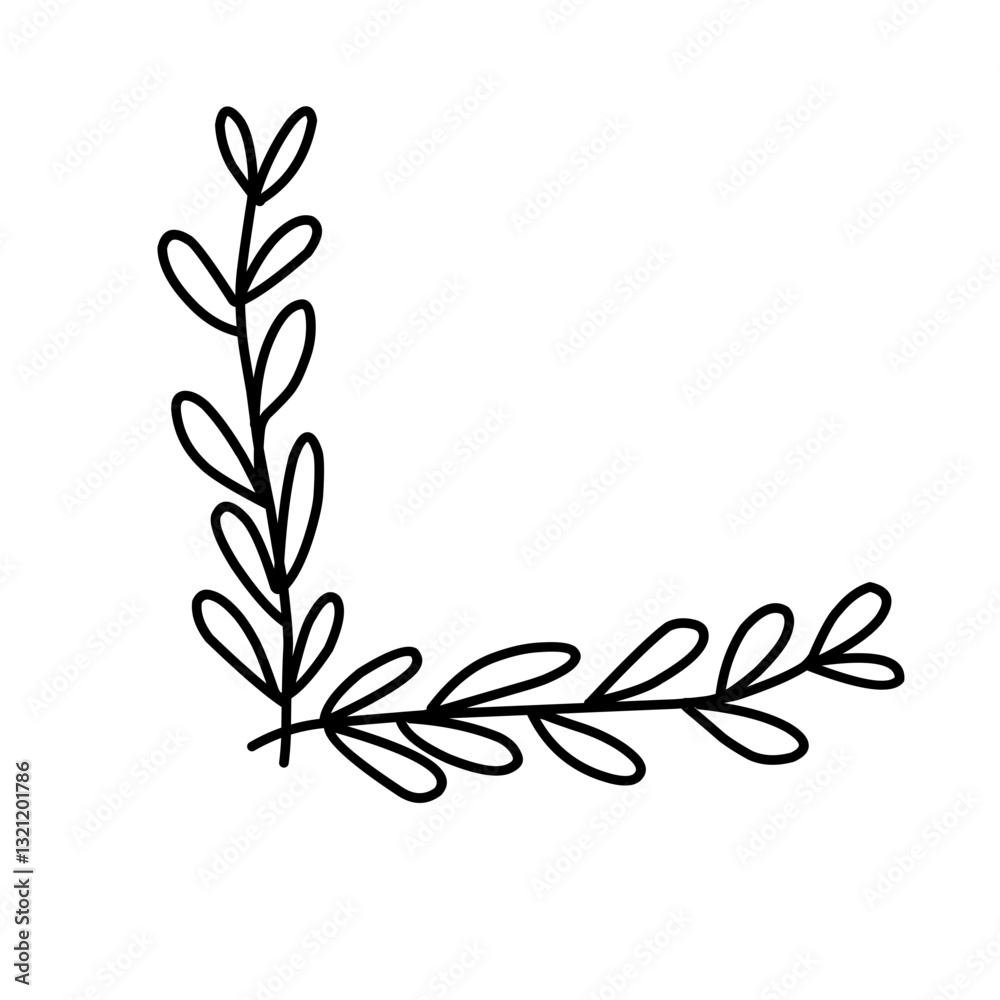 Naklejka premium floral branch corners borders